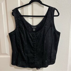Lane Bryant Damask Corset Tank Top Plus Size 22 Sleeveless Jacquard Bustier